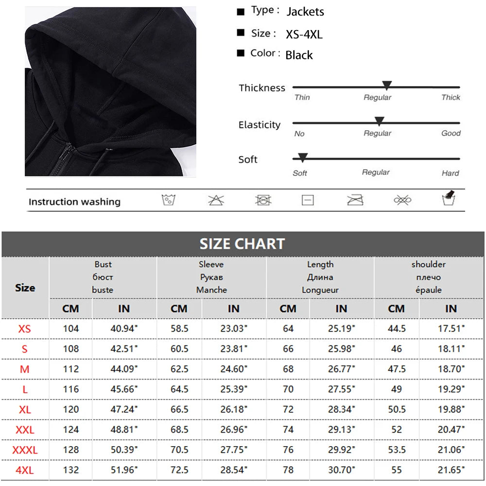 Men Sweatshirts Long Sleeve Jacket Hoodie