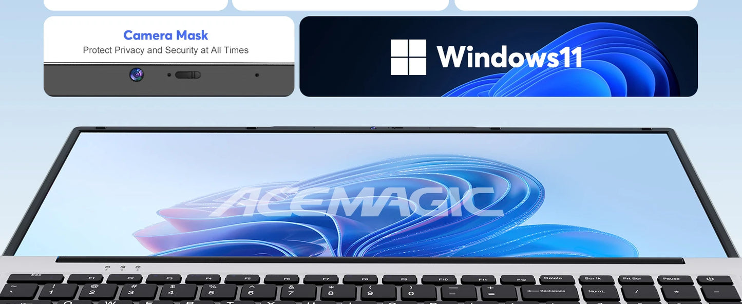 ACEMAGIC 17.3inch Laptop with High Performance Quad Core-12th Alder Lake N97 Laptop Computer Spacious Storage 16GB RAM 512GB ROM